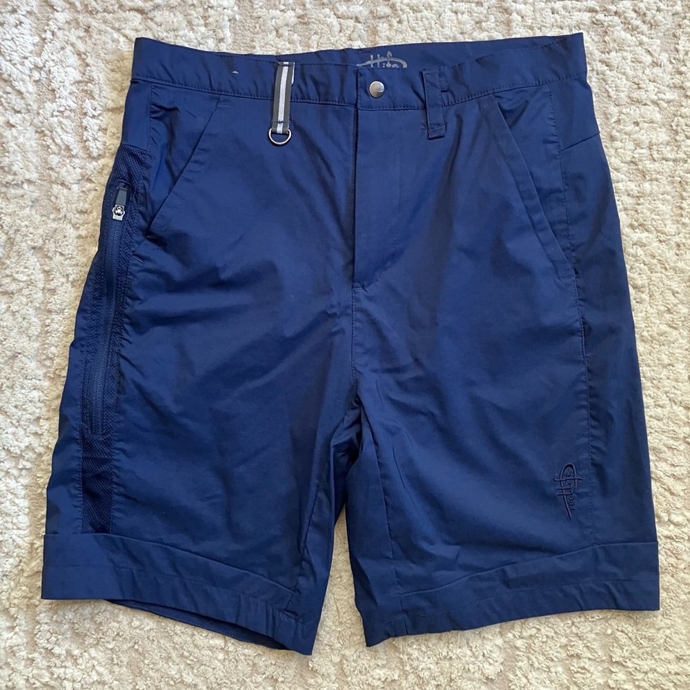 NWOT Reel Life Mens Riptide Shorts Stretch Water-Resistant Pockets Blue S